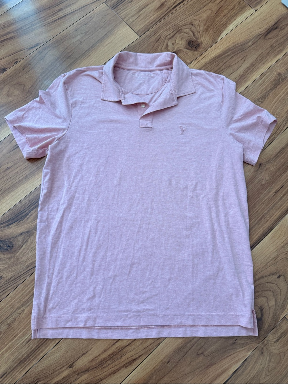 American Eagle Outfitters Light Pink Polo Shirt